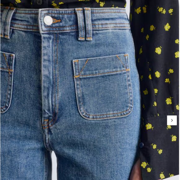 & other stories Wide Leg Blue Jean Denim Retro Pocket High Waist 29 - Picture 13 of 16